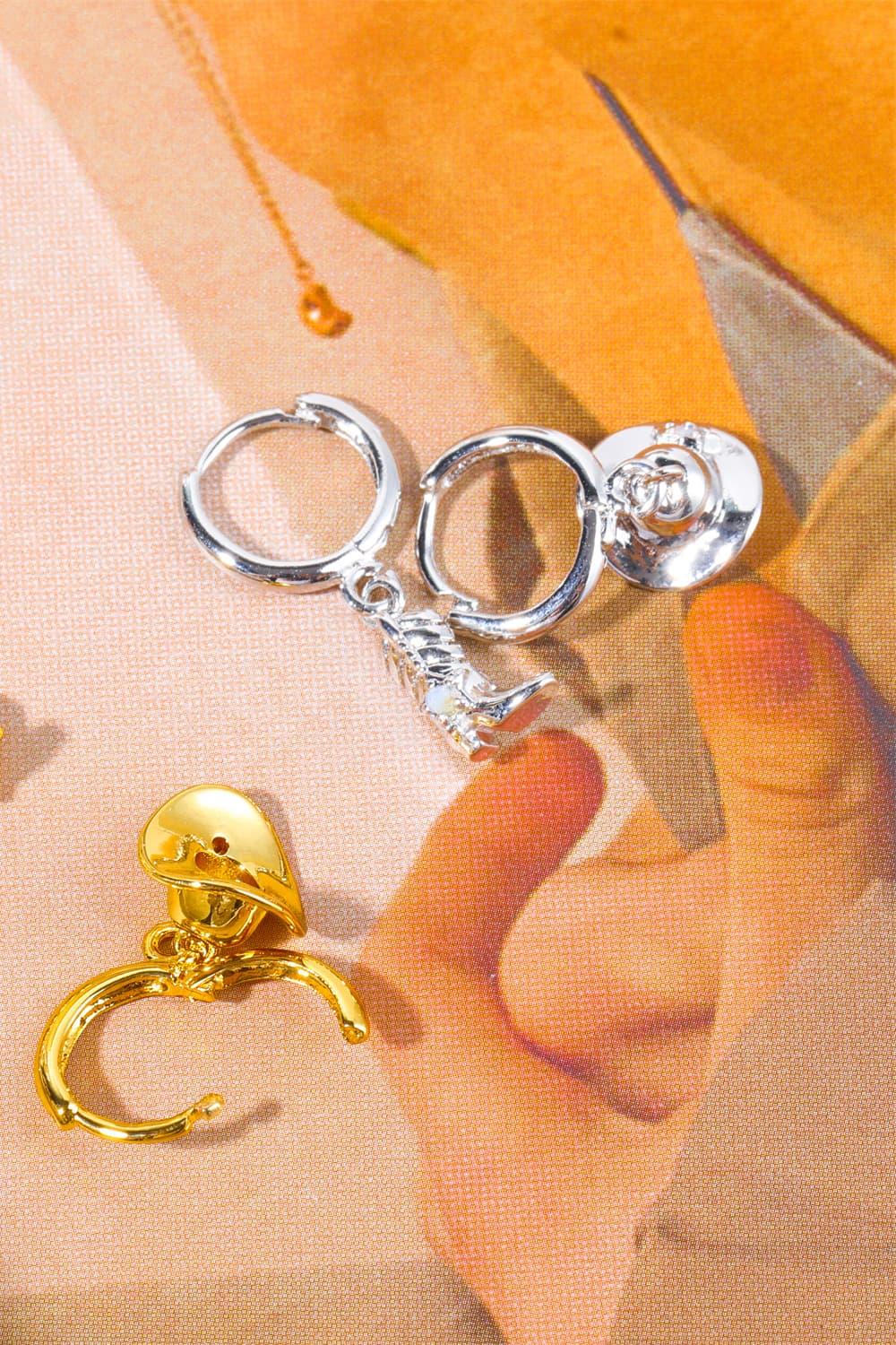 Hat & Boot Shape 14K Gold Plated Earrings - Olive Ave