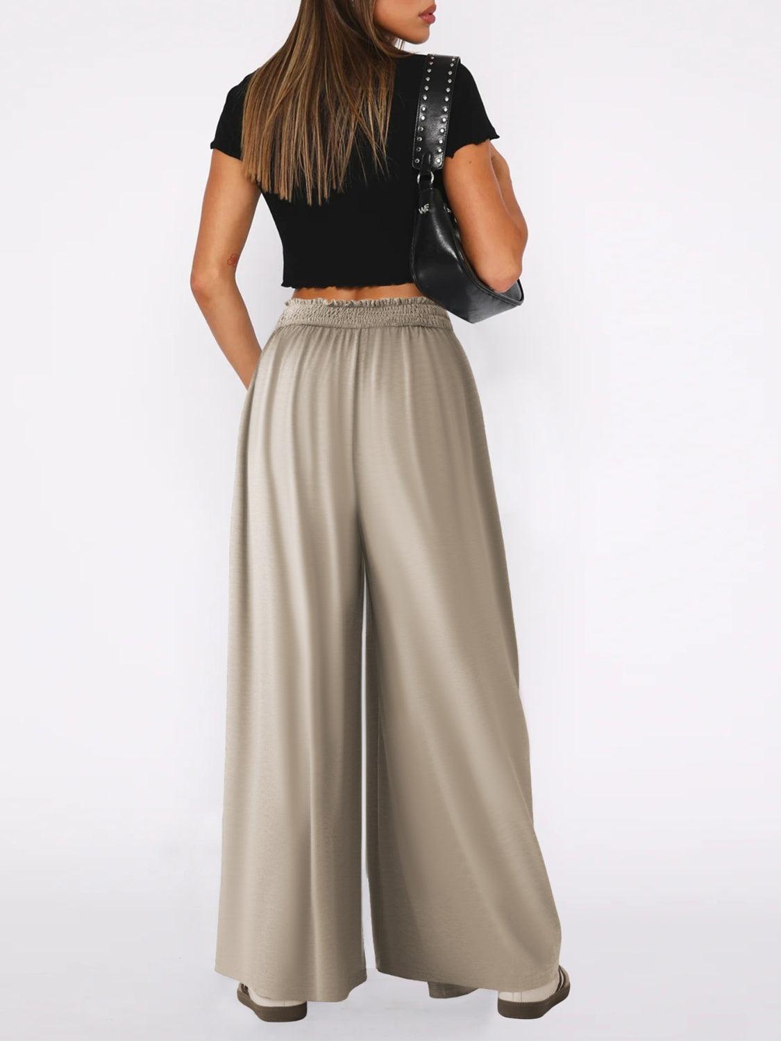 High Waist Wide Leg Pants in 6 Colors - Olive Ave
