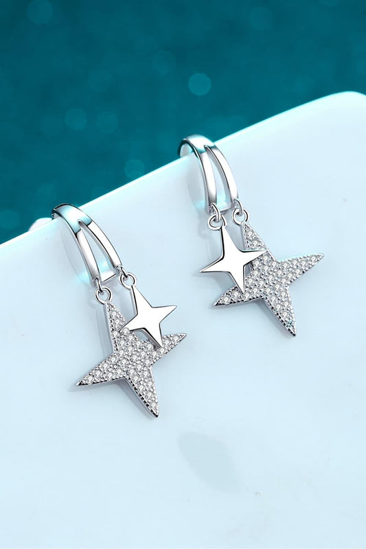 Moissanite Star Drop Earrings - Olive Ave
