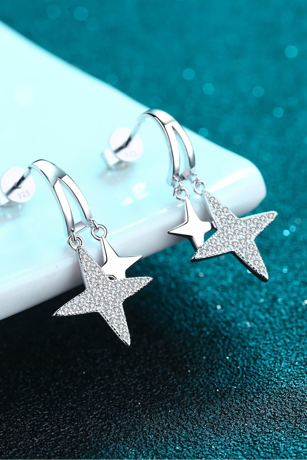 Moissanite Star Drop Earrings - Olive Ave