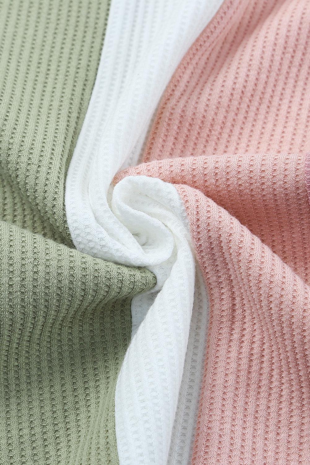 Multicolored Striped Waffle-Knit Sleeveless Tank - Olive Ave