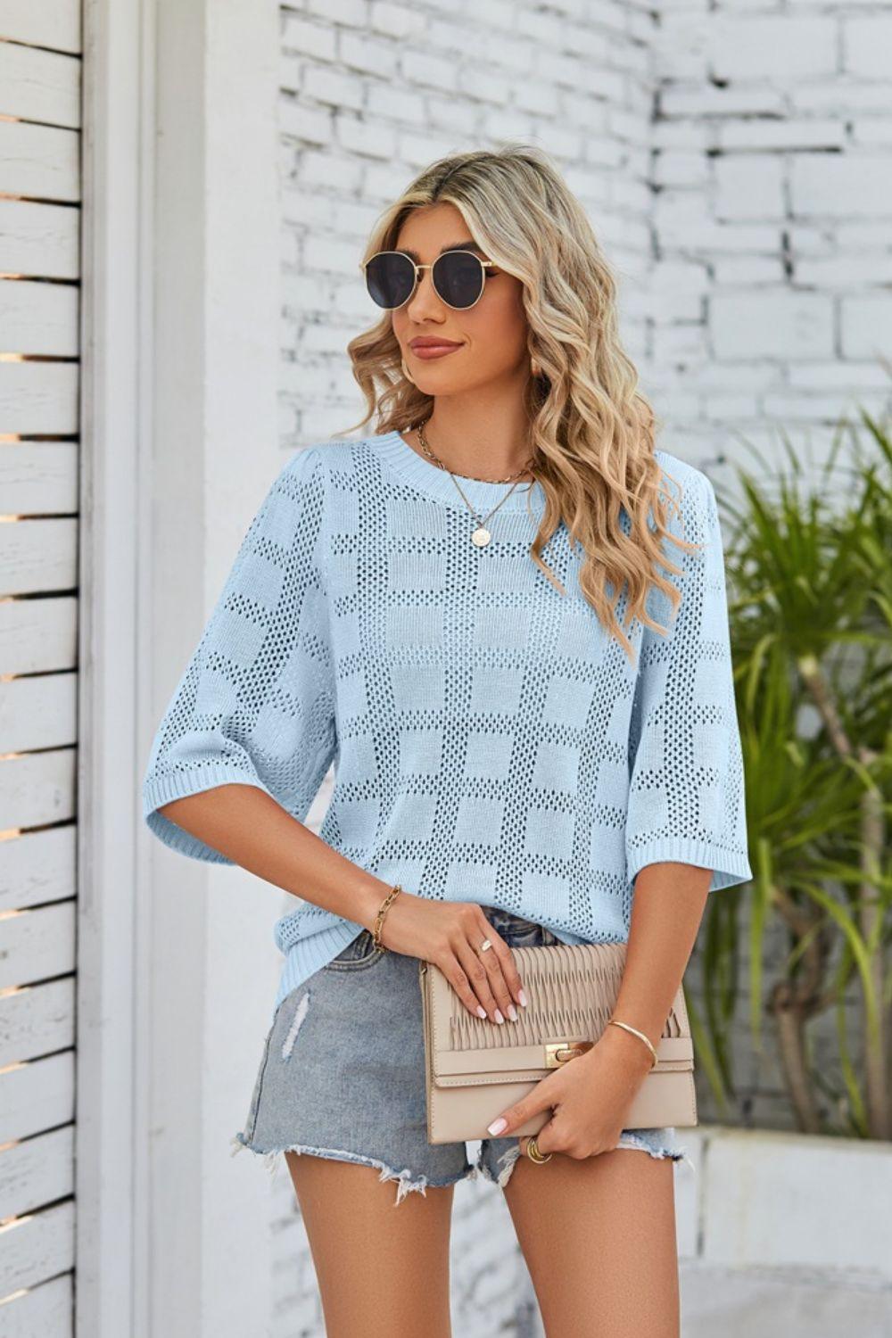 Openwork Knit Top - Olive Ave