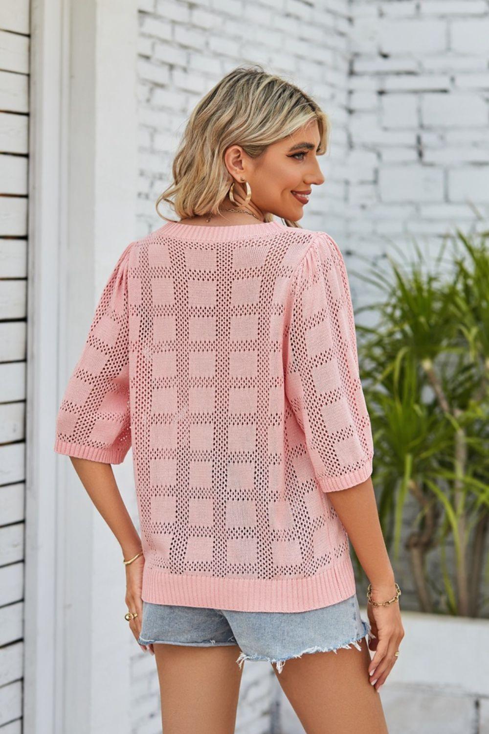 Openwork Knit Top - Olive Ave