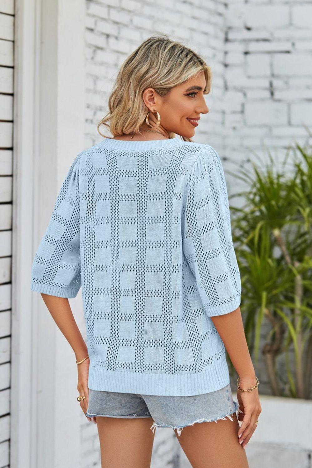 Openwork Knit Top - Olive Ave