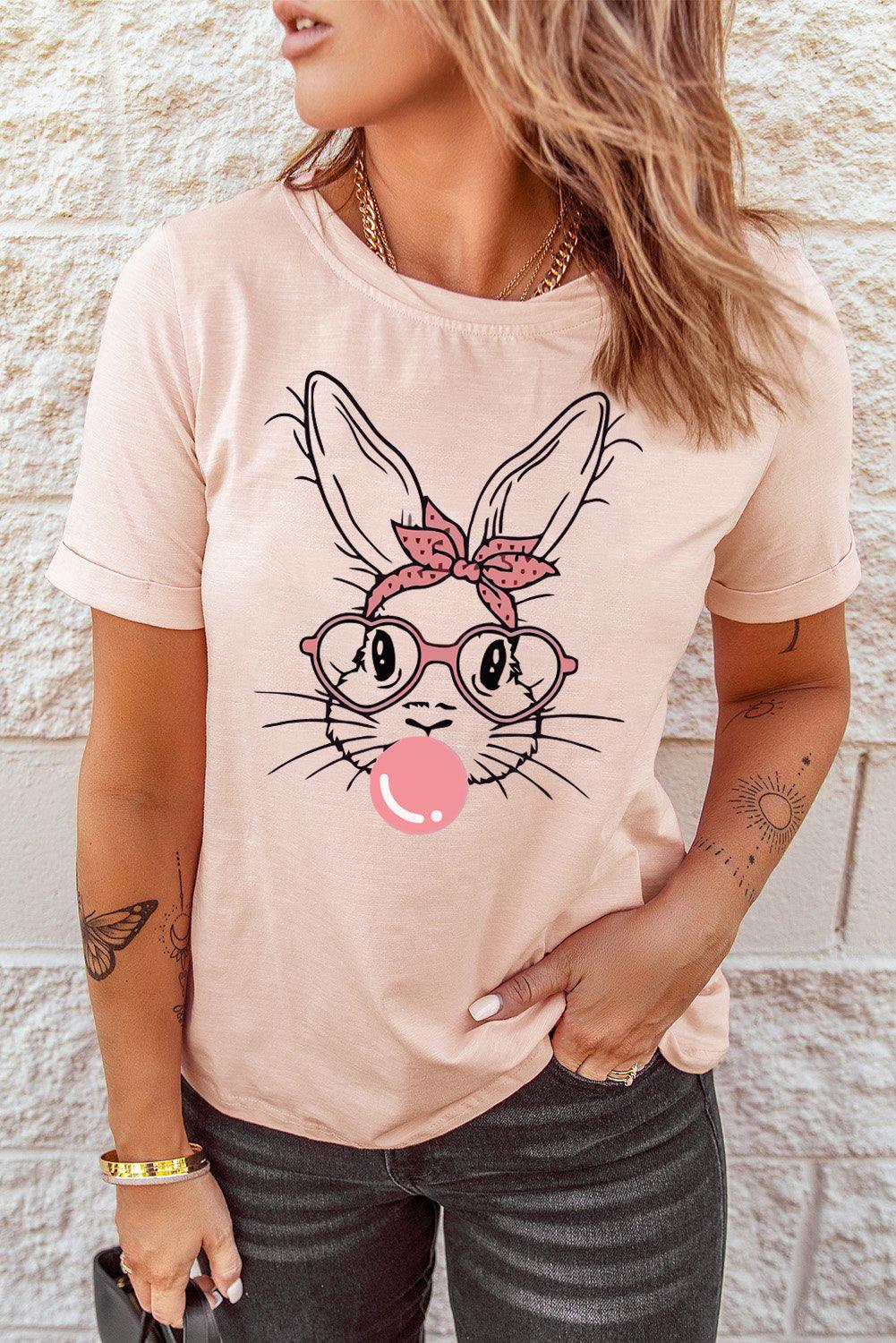 Rabbit Graphic Easter Tee Shirt - Olive Ave
