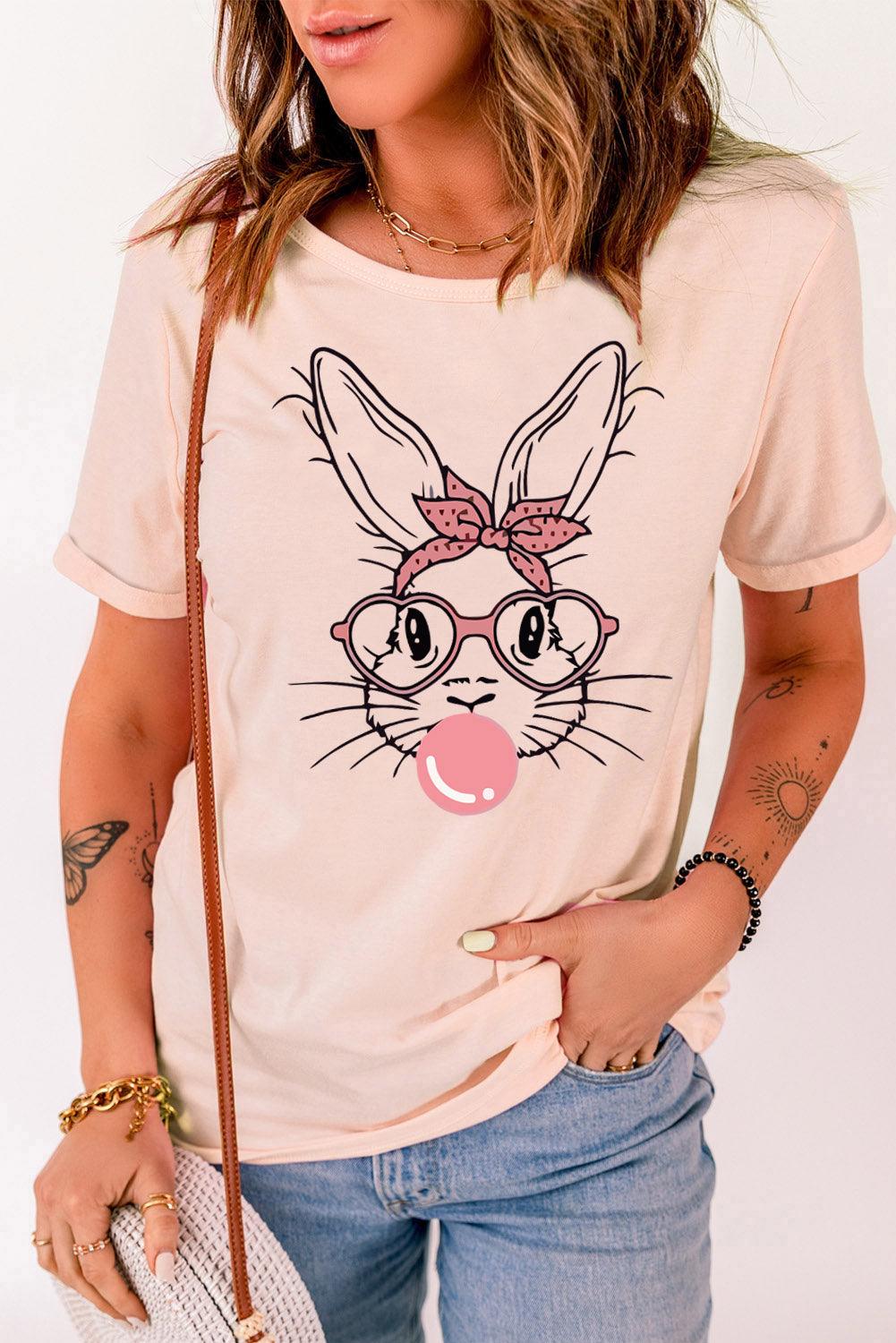 Rabbit Graphic Easter Tee Shirt - Olive Ave
