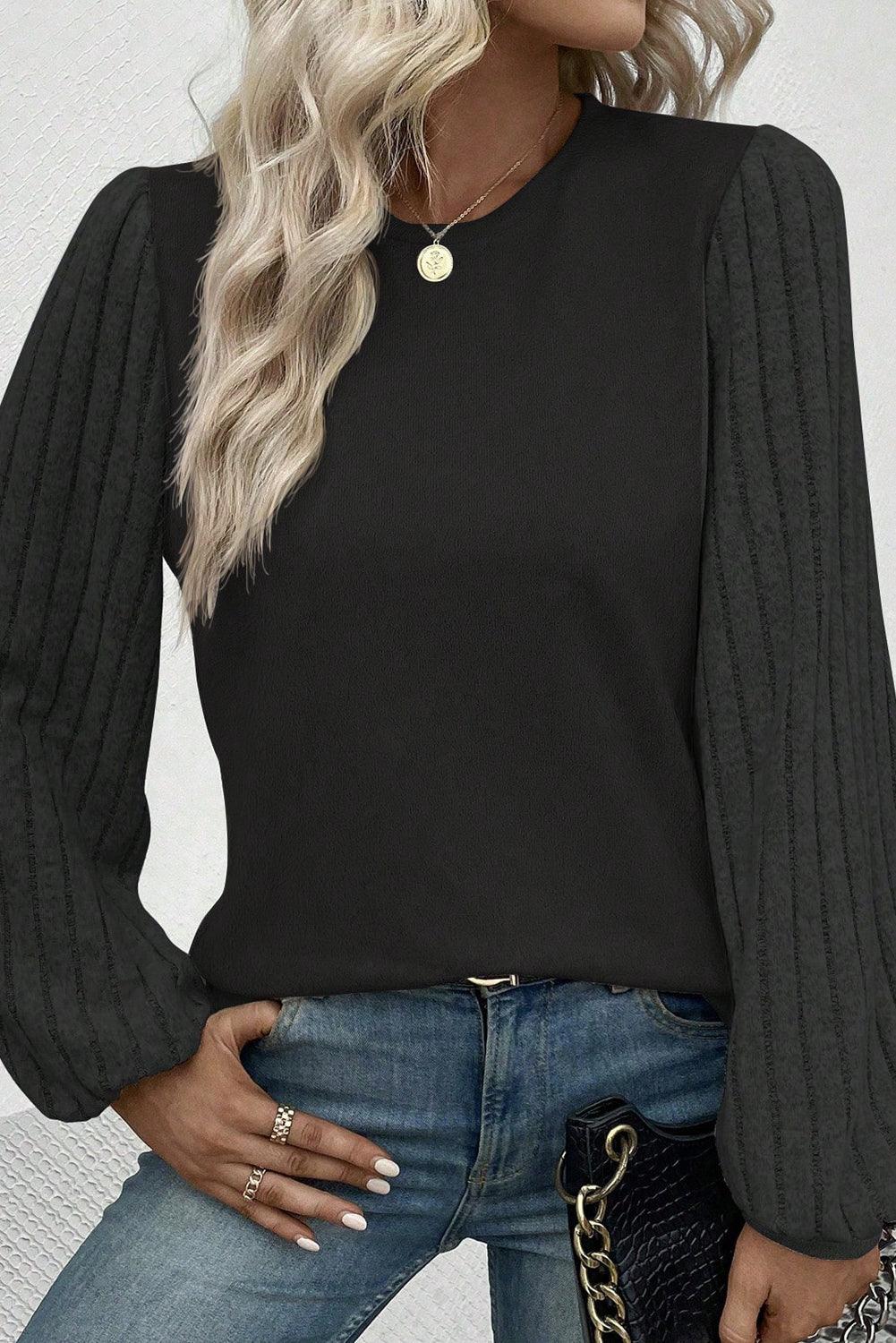 Ribbed Long Sleeve Knit Top in 2 Colors - Olive Ave