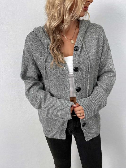 Button-Down Hooded Sweater - Olive Ave