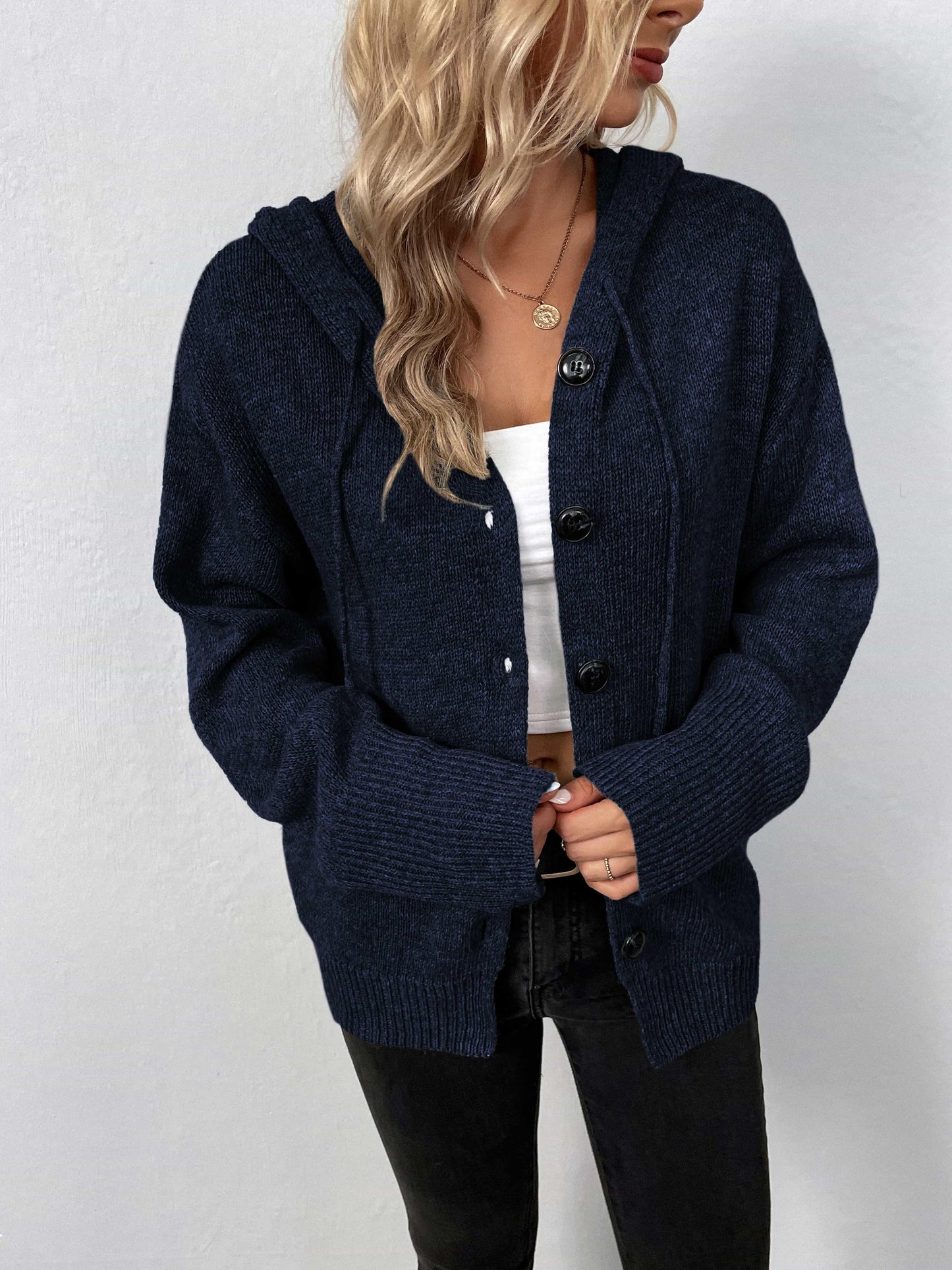 Button-Down Hooded Sweater - Olive Ave