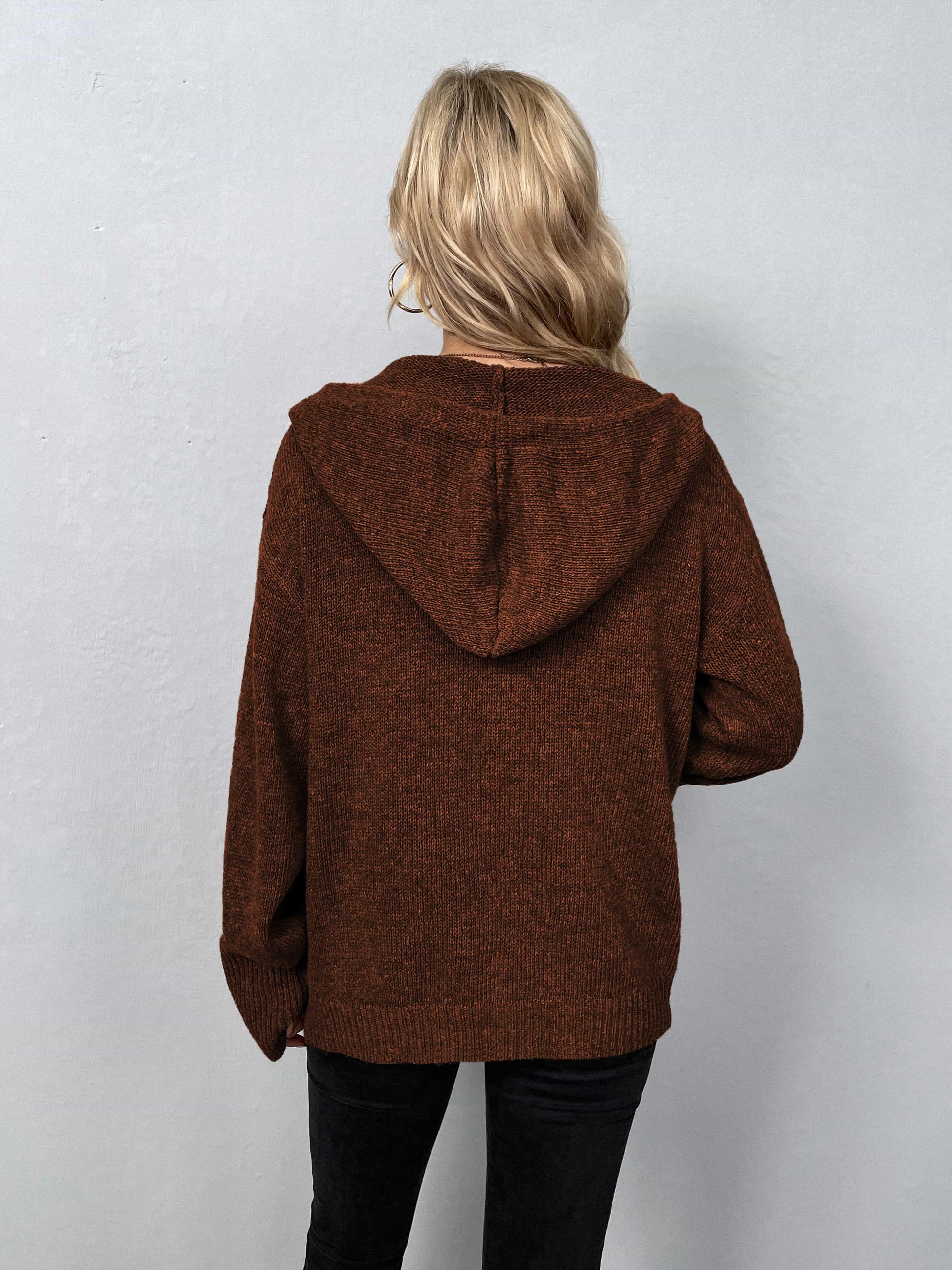 Button-Down Hooded Sweater - Olive Ave