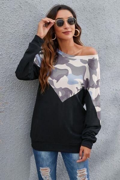 Camouflage Long Sleeve Sweatshirt in 4 Colors - Olive Ave