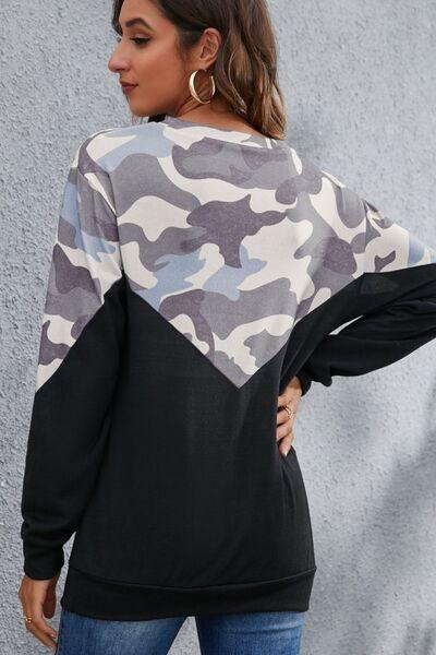 Camouflage Long Sleeve Sweatshirt in 4 Colors - Olive Ave