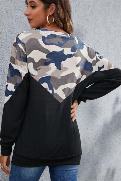 Camouflage Long Sleeve Sweatshirt in 4 Colors - Olive Ave