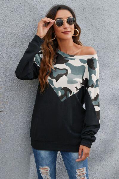 Camouflage Long Sleeve Sweatshirt in 4 Colors - Olive Ave