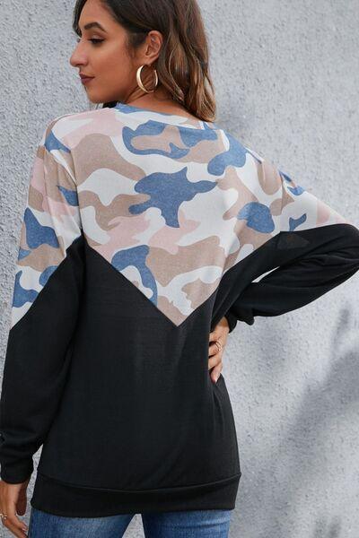 Camouflage Long Sleeve Sweatshirt in 4 Colors - Olive Ave