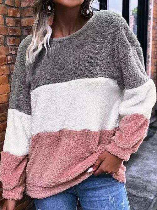 Color Block Stripe Sweatshirt - Olive Ave