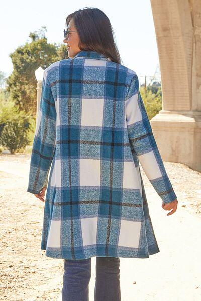 Emerson Full Size Plaid Button Up Coat in 8 Colors - Olive Ave