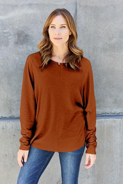Full Size Long Sleeve T-Shirt in 8 Colors - Olive Ave