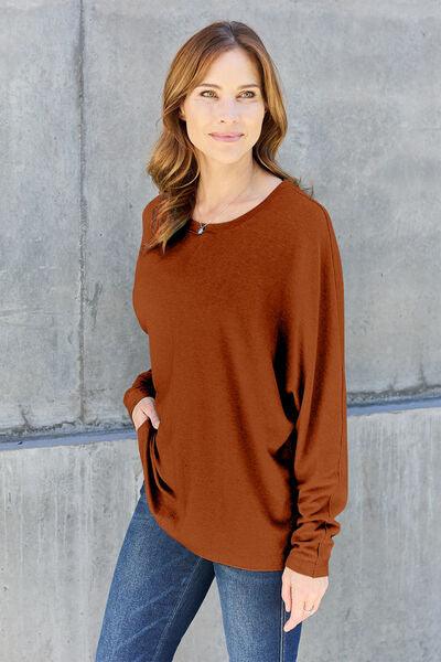 Full Size Long Sleeve T-Shirt in 8 Colors - Olive Ave