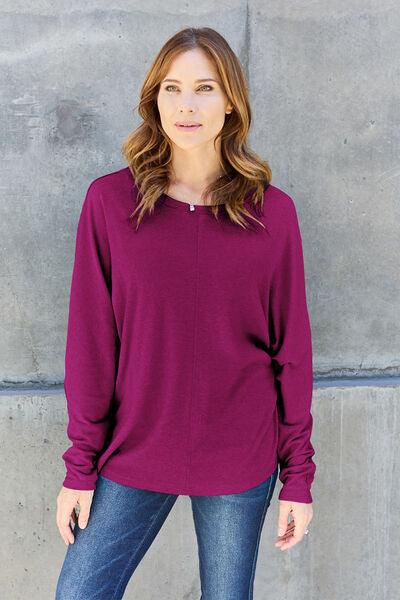 Full Size Long Sleeve T-Shirt in 8 Colors - Olive Ave