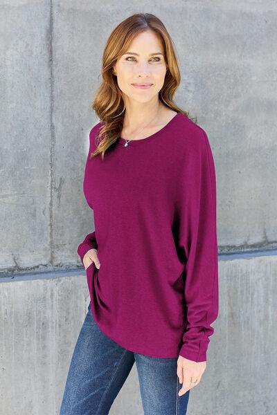 Full Size Long Sleeve T-Shirt in 8 Colors - Olive Ave