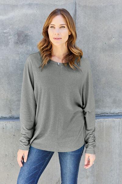 Full Size Long Sleeve T-Shirt in 8 Colors - Olive Ave
