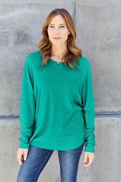 Full Size Long Sleeve T-Shirt in 8 Colors - Olive Ave