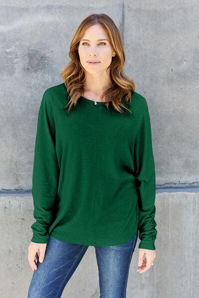 Full Size Long Sleeve T-Shirt in 8 Colors - Olive Ave