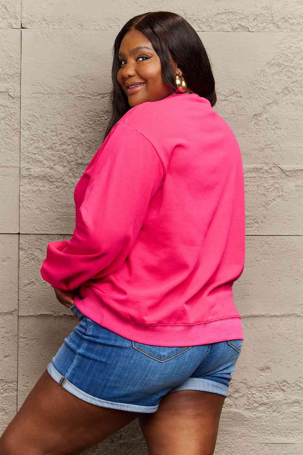 Full Size Reindeer Graphic Sweatshirt - Olive Ave