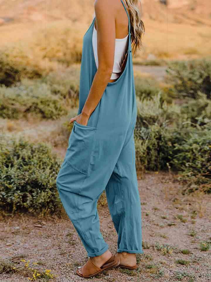 Full Size Sleeveless Pocketed Jumpsuit in 6 Colors - Olive Ave