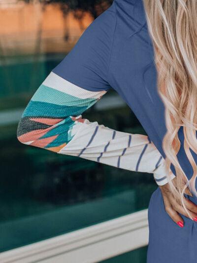 Geometric Long Sleeve T-Shirt in 3 Colors - Olive Ave