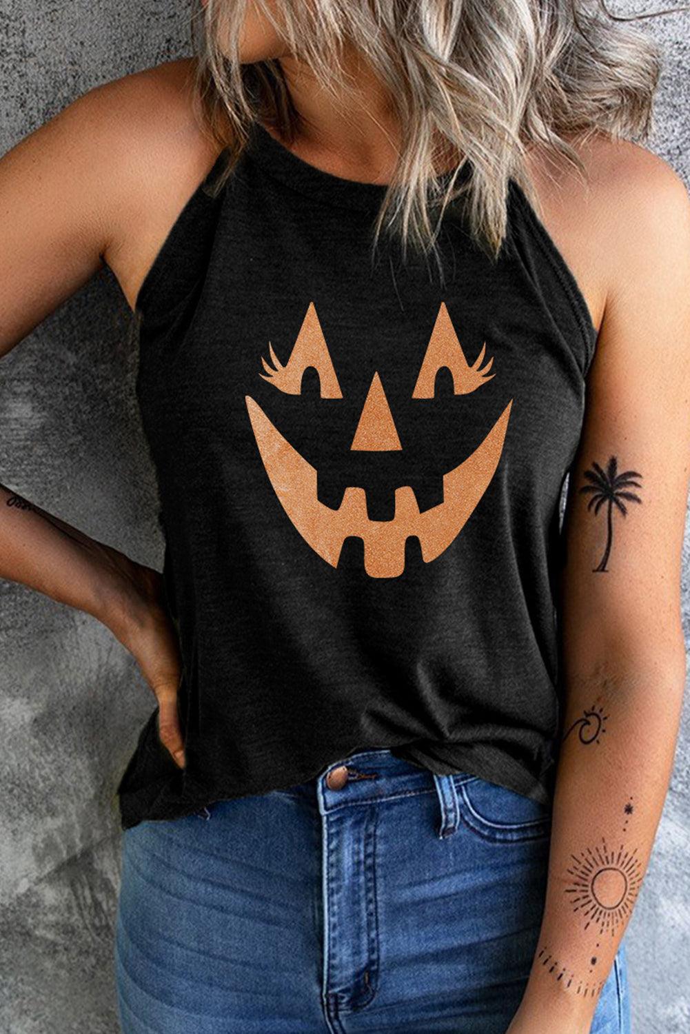 Jack-O'-Lantern Graphic Tank Top - Olive Ave