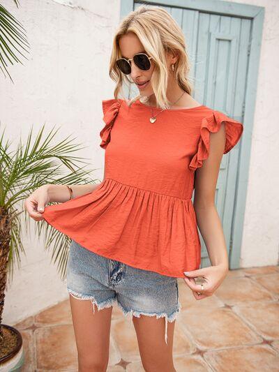 Lace Detail Peplum Top in 4 Colors - Olive Ave