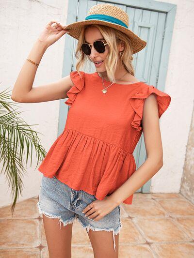 Lace Detail Peplum Top in 4 Colors - Olive Ave