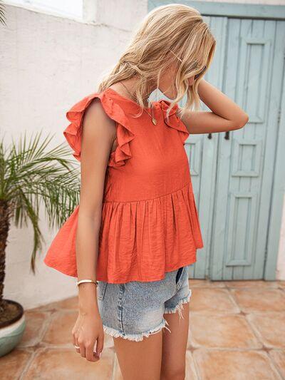 Lace Detail Peplum Top in 4 Colors - Olive Ave
