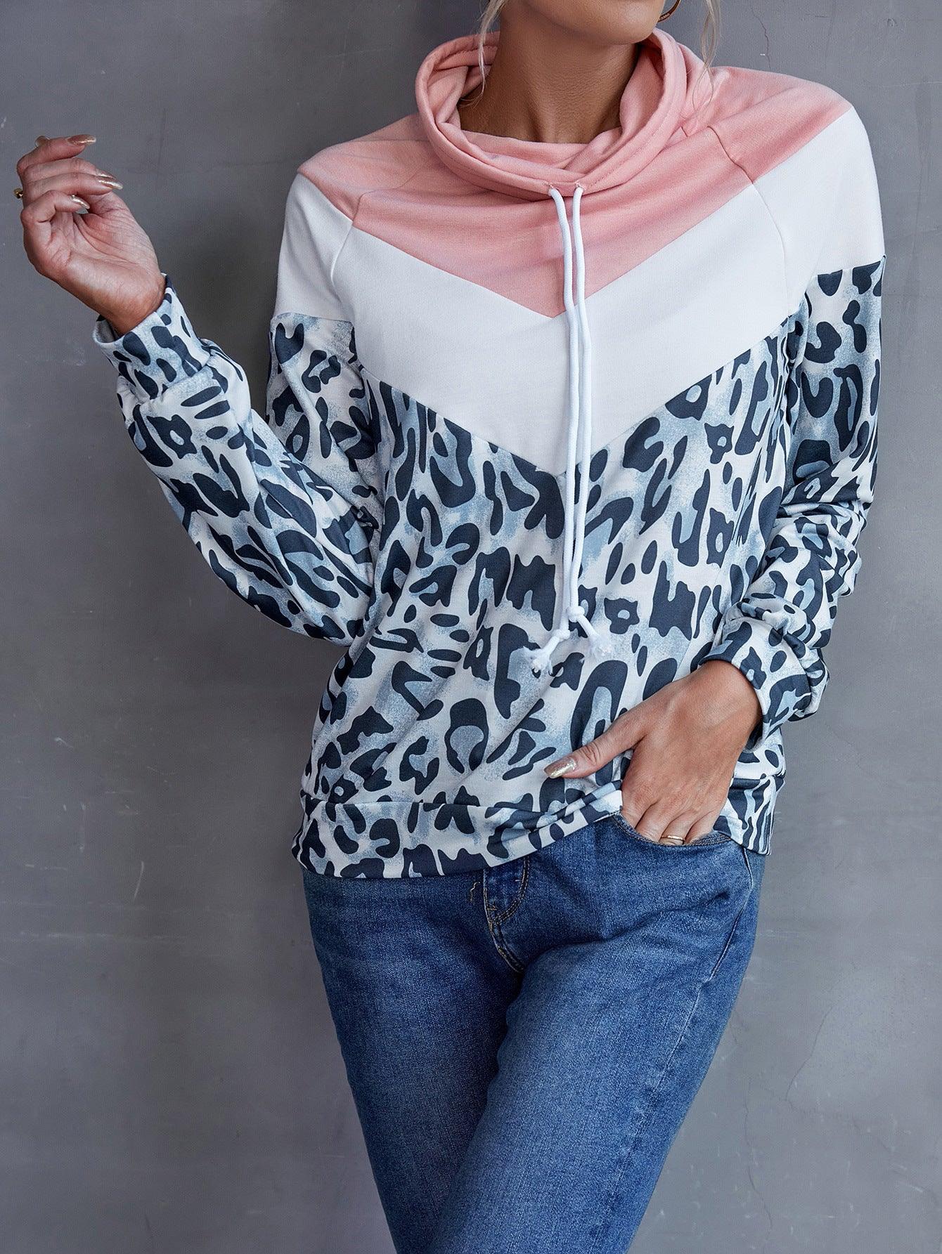 Leopard Color Block Sweatshirt - Olive Ave