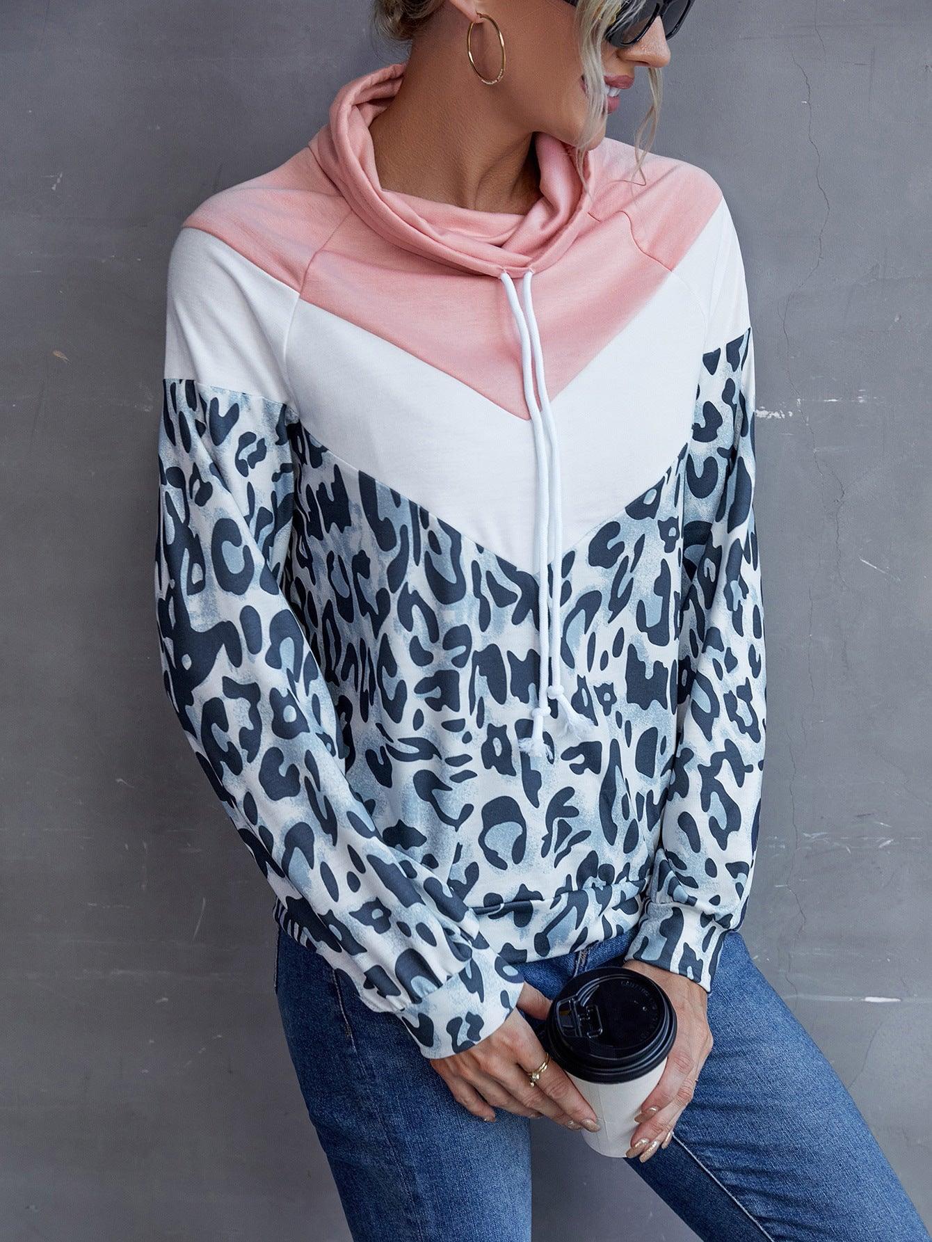 Leopard Color Block Sweatshirt - Olive Ave