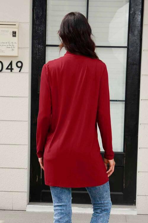 Livy Full Size Open Front Cardigan with Pockets - Olive Ave