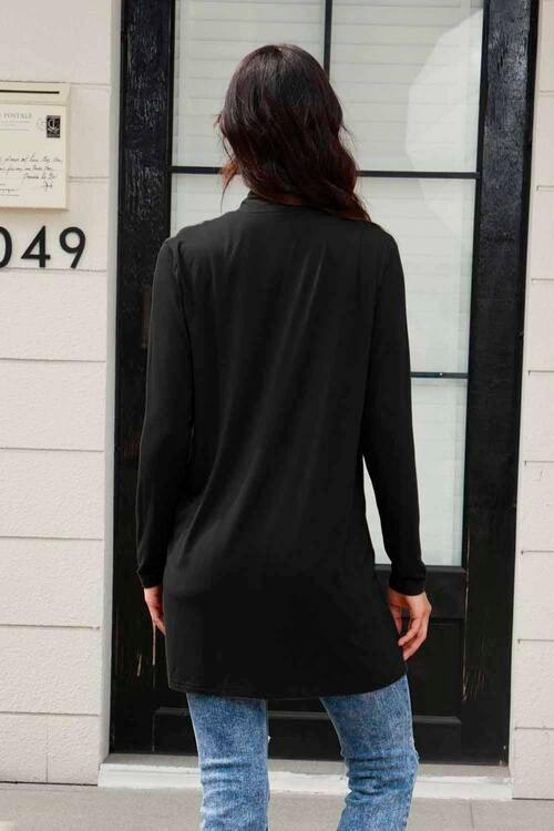 Livy Full Size Open Front Cardigan with Pockets - Olive Ave