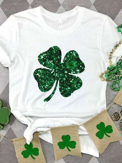 Lucky Clover Sequin T-Shirt - Olive Ave