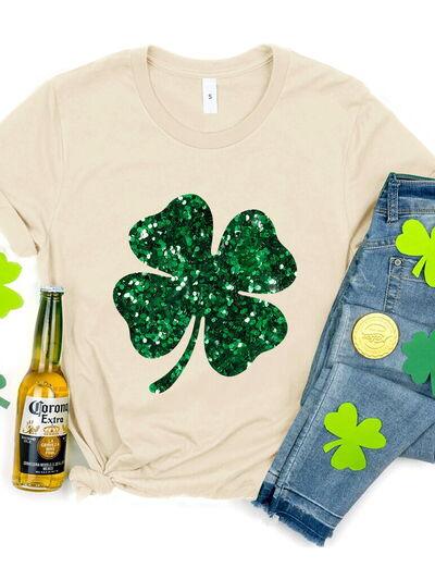 Lucky Clover Sequin T-Shirt - Olive Ave