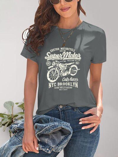 Motorcycle Graphic T-Shirt in 4 Colors - Olive Ave
