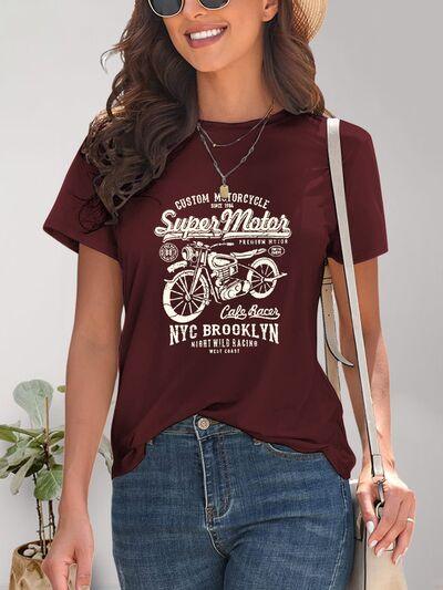 Motorcycle Graphic T-Shirt in 4 Colors - Olive Ave