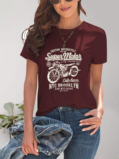 Motorcycle Graphic T-Shirt in 4 Colors - Olive Ave