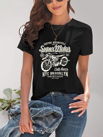 Motorcycle Graphic T-Shirt in 4 Colors - Olive Ave