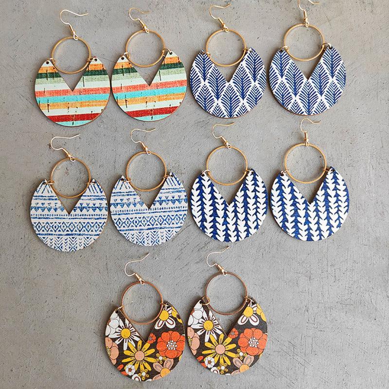 Ms.Pac-Man Shape Wooden Dangle Earrings - Olive Ave