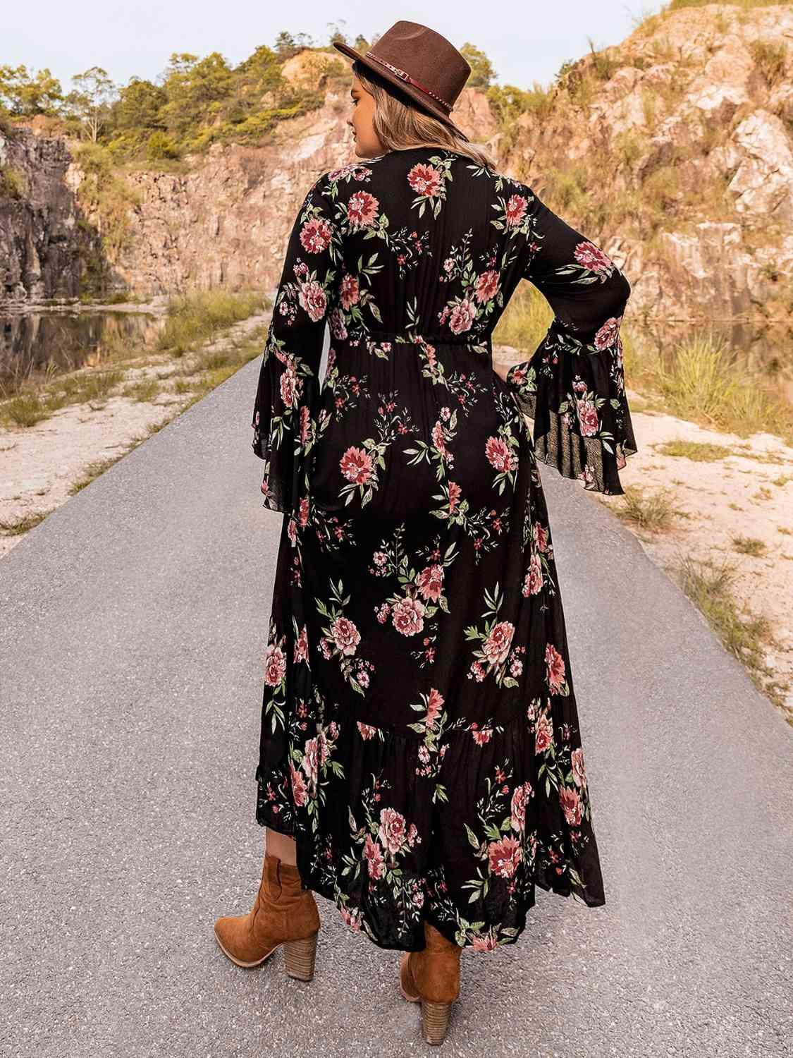 Plus Size Floral Boho Dress - Olive Ave