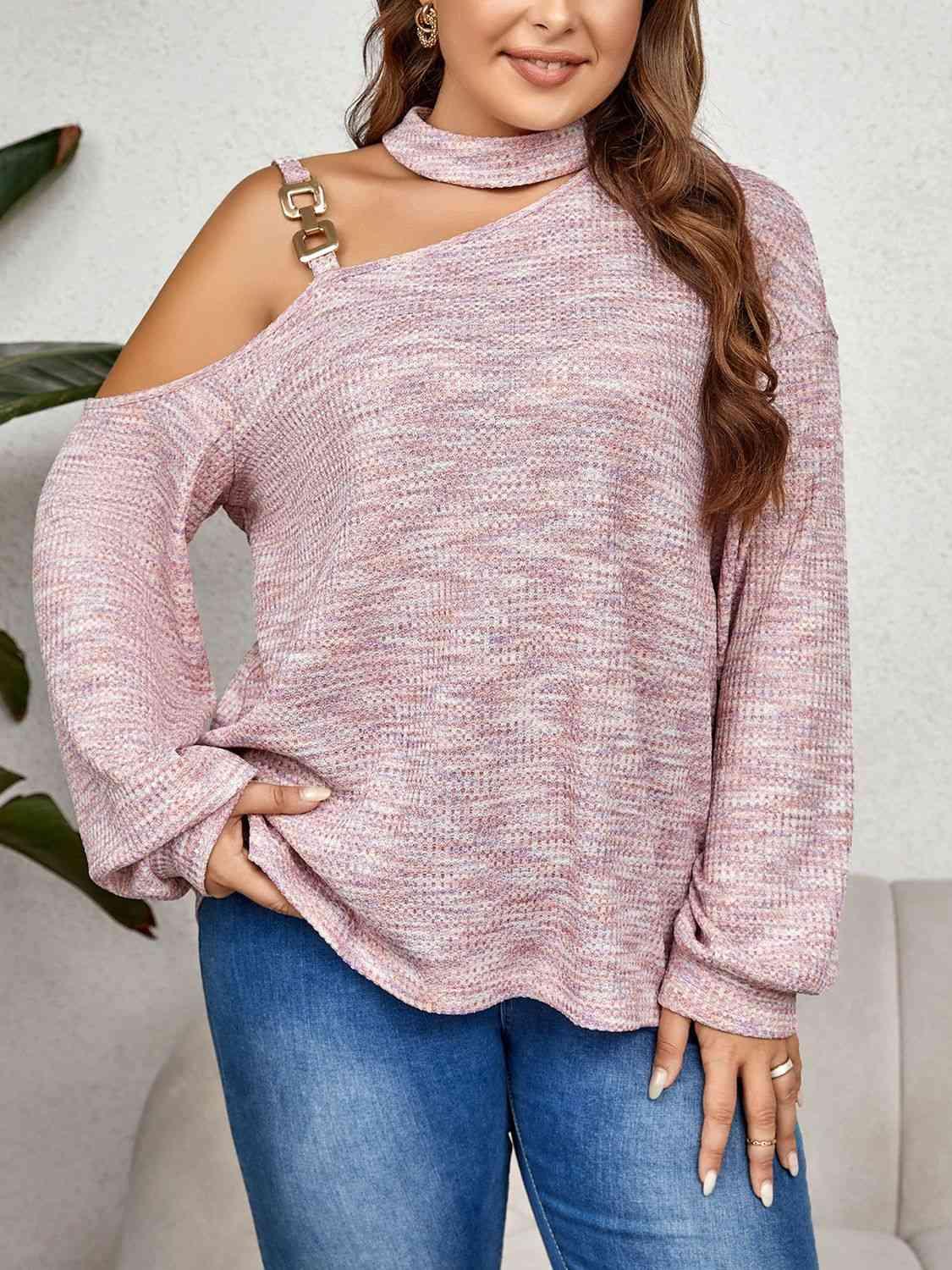 Plus Size Mock Neck Cutout Top - Olive Ave