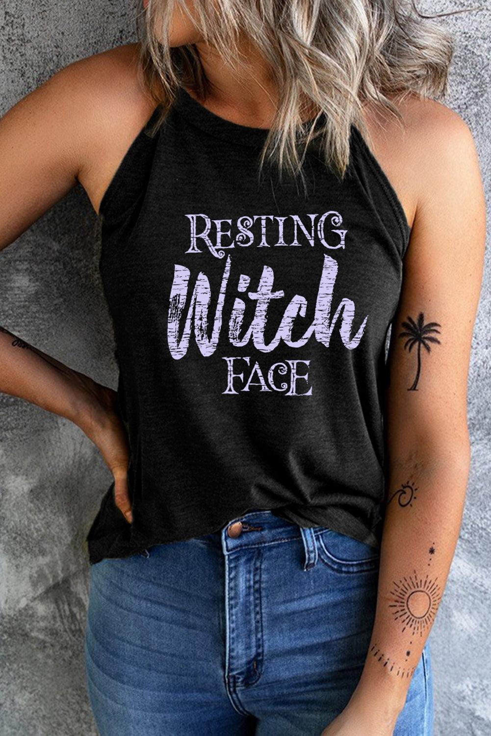 RESTING WITCH FACE Graphic Tank Top - Olive Ave
