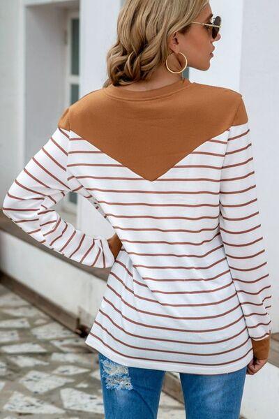 Striped Long Sleeve T-Shirt in 5 Colors - Olive Ave